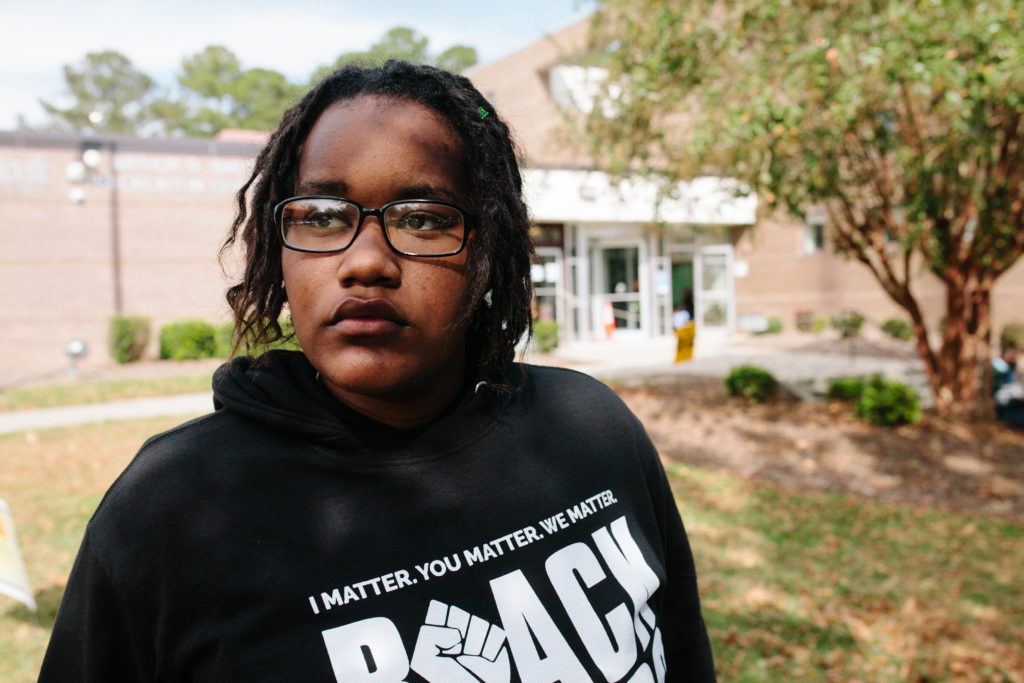 2020_1031_MyahWarren_Cumberland_BGB-2 Voters at Smith Recreation Center early voting site in Fayetteville, NC on Oct. 31, 2020. Photo by Briana Brough
