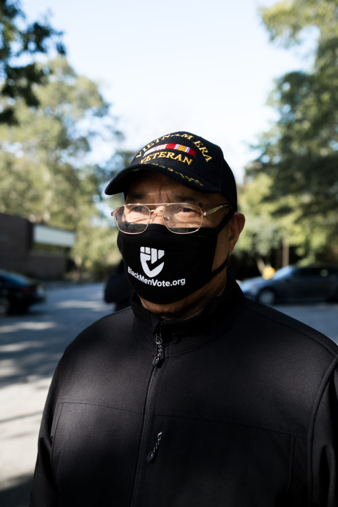 2020_1103_DannyManning_Wake_CAW_2 “I'm a Vietnam veteran. I was in Vietnam in 1966 and 67. I came home, went to work for the postal service, and here I am today retired.”
When asked about his first time voting he said, “Yeah, it was in 1965 when the voting rights act was implemented by president Johnson. It's sad that we, as a people, we had to be subjected to all of that and now we're still being subjected to it. So I tell these young people to vote, because that is your privilege.”