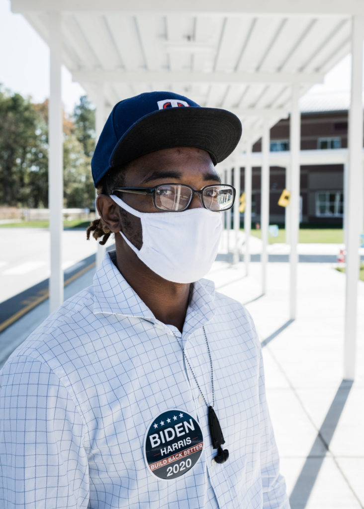 2020_1103_DarriusWard_Wake_CAW_2 “I feel like republicans, they’ve done a lot of corrupt stuff. I felt like I did my part voting democrat. I mean, it's now or never. I ain't gonna lie, both of them got kind of good things and bad things. I was born a democrat, so if I don’t vote i’m going to disappoint everybody. I hope it changes things for the good like everybody expects it. We’ve done our part and now it's up to them to do theirs.”